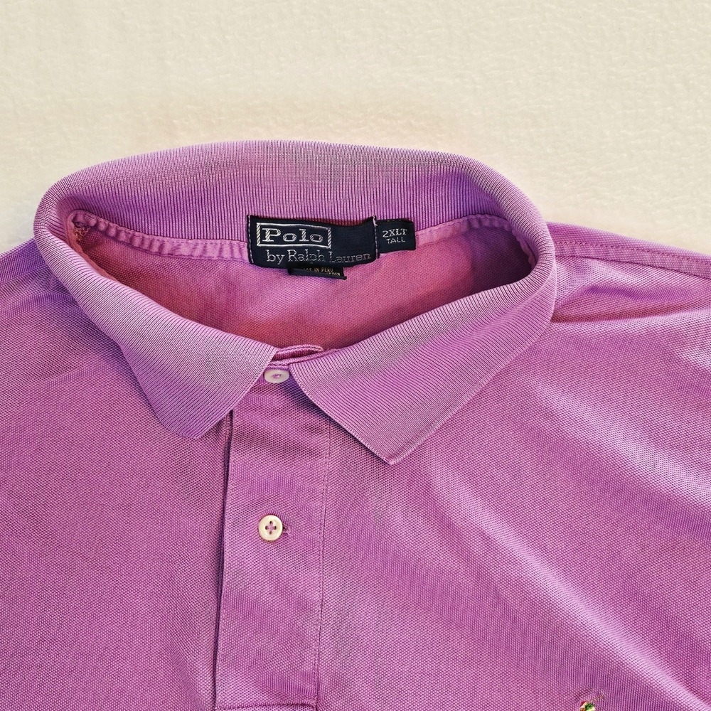 Polo Ralph Lauren Mens 2XLT Purple Pima Cotton Short Sleeve Polo Shirt Tall